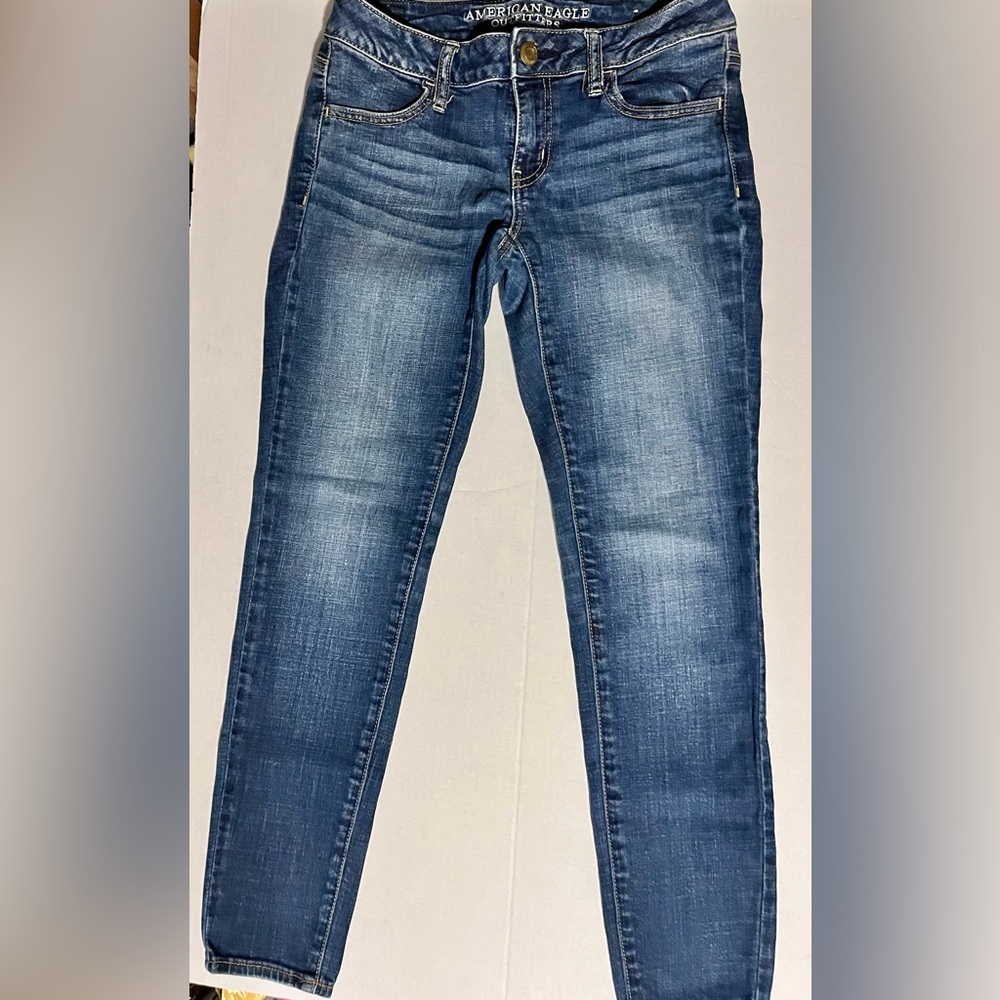 American Eagle Outfitters Women's Dark Blue Skinny Jeans